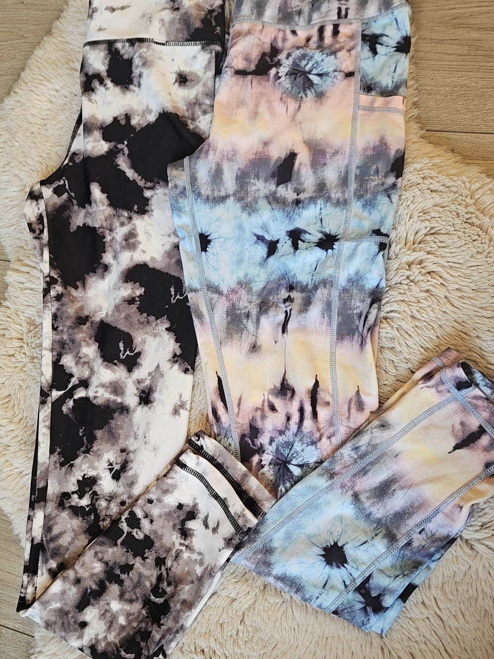 ACX Tie-Dye Leggings Bundle (2) - High Waisted Yoga Gym Set 14/16